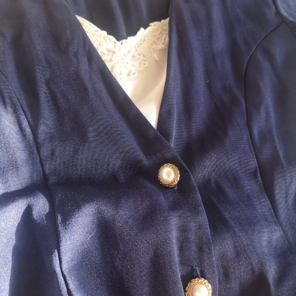 Authentic Vintage Vittoria Virini Navy Dress - Picture 2 of 10